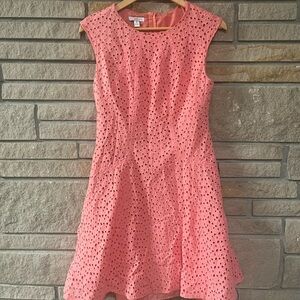 London Times Coquette Barbie Pink Eyelet Sleeveless Dress SZ 10